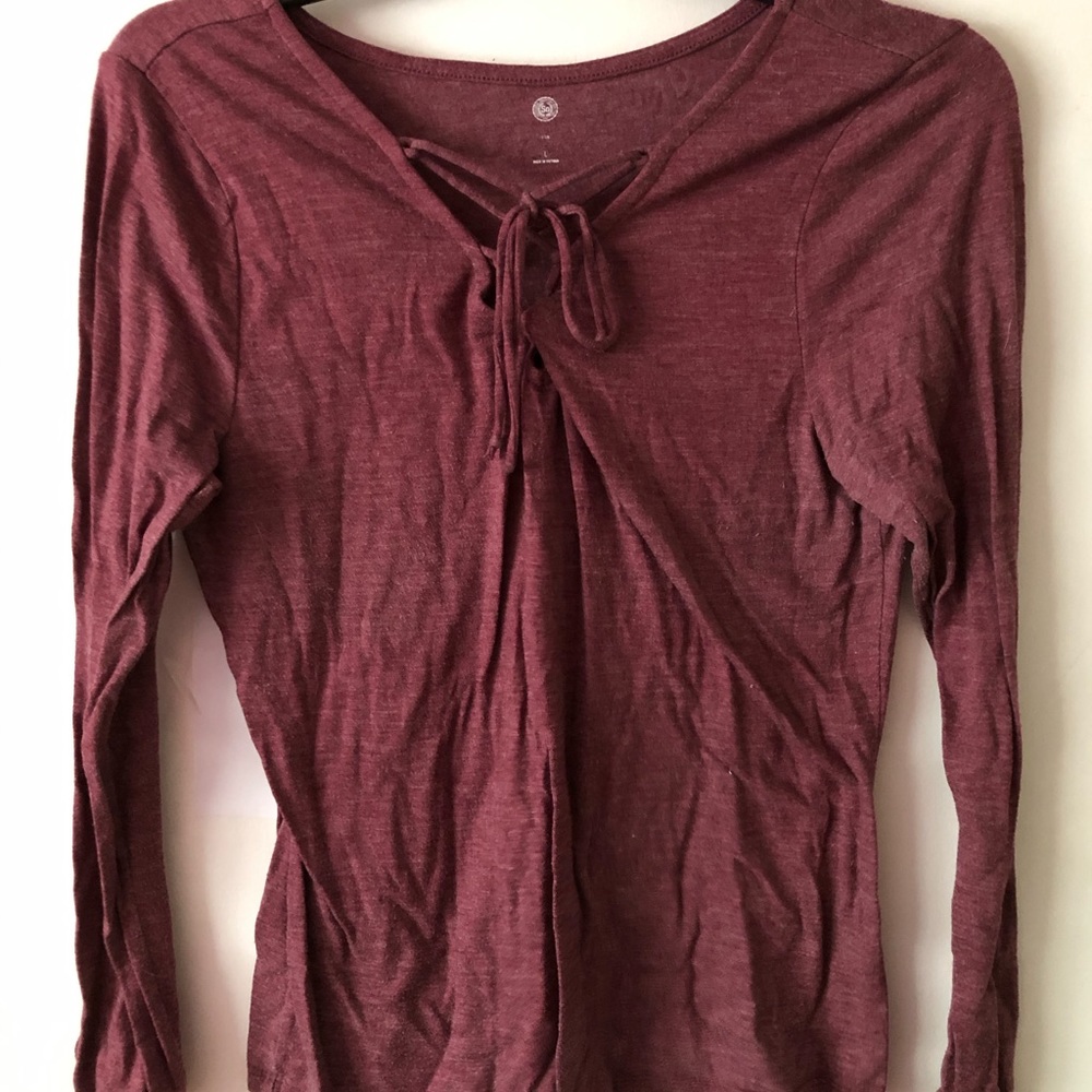 SO purple/maroon long sleeve cloth shirt